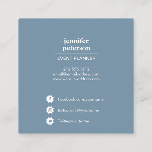 Spring Elegant bloom peony Social Media Icons Vierkante Visitekaartje (Achterkant)