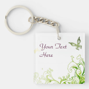 Spring Emerald Green Floral Sleutelhanger