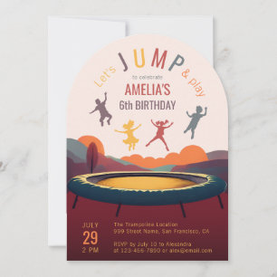 Spring en Speel Trampoline Meisje Verjaardagsfeest Kaart