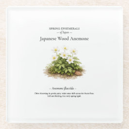 Spring Ephemerals of Japan – Japanese Wood Anemone Glazen Onderzetter