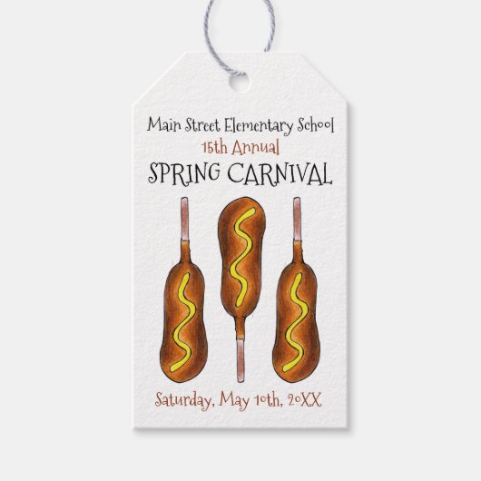 Spring Fair Carnival Festival Corn Dog Corndog Cadeaulabel (Voorkant)