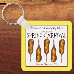 Spring Fair Carnival Festival Corn Dog Corndog Sleutelhanger