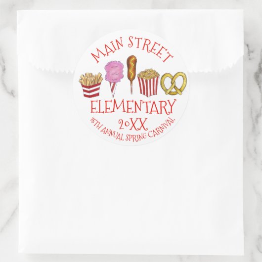 Spring Fair Carnival Festival Corndog Ice Cream Ronde Sticker (Tas)