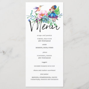 Spring Fairy Birthday Party Menu Modèle