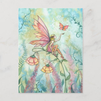 Spring Fairy met Butterfly Fantasy Art Briefkaart