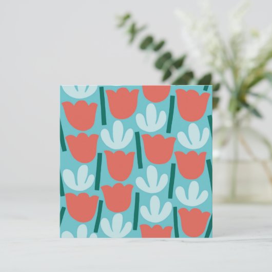 SPRING Flat Note-Kaart Bedankkaart (Staand voorkant)