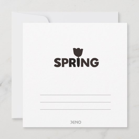 SPRING Flat Note-Kaart Bedankkaart (Achterkant)