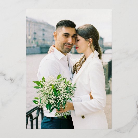 Spring Fleur de lis bruiloft donkerblauw goud Folie Uitnodiging (Achterkant)