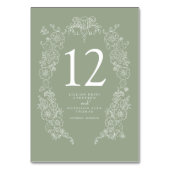 Spring Fleur de lis bruiloft salie groen wit Kaart (Achterkant)