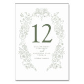 Spring Fleur de lis bruiloft salie groen wit kunst Kaart (Voorkant)