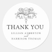 Spring fleur de lis elegante bruiloft dank u ronde sticker (Voorkant)