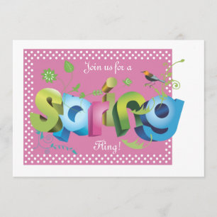 Spring Fling Invitation Kaart