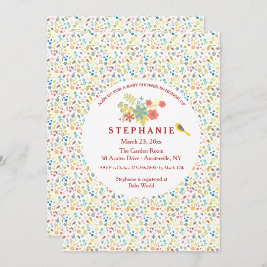 Spring Fling Invitation Kaart (Voorkant / Achterkant)