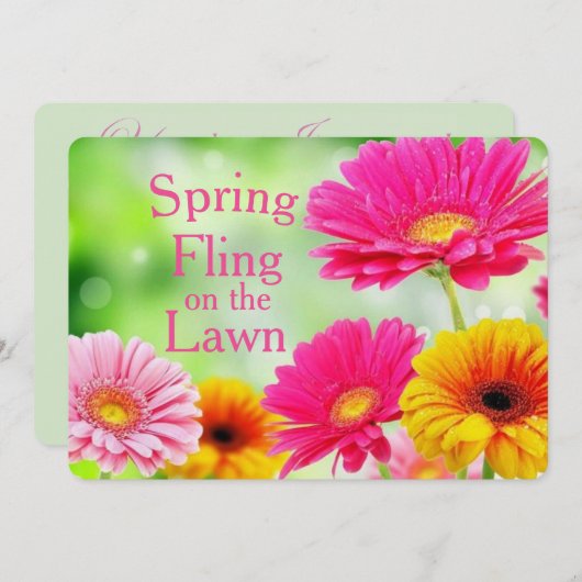 Spring Fling Pink Daisy Floral (Voorkant / Achterkant)