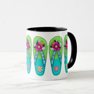 Spring Flip Flops in Bright Colors Mug Mok