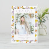 Spring Floral Afstuderen Aankondiging Kaart Uitnod (Staand voorkant)