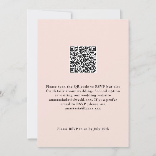 Spring Floral Ampersand QR Code Wedding Kaart (Achterkant)