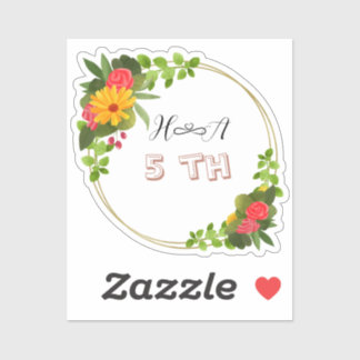 Spring Floral Anniversary | Elegant Modern Sticker