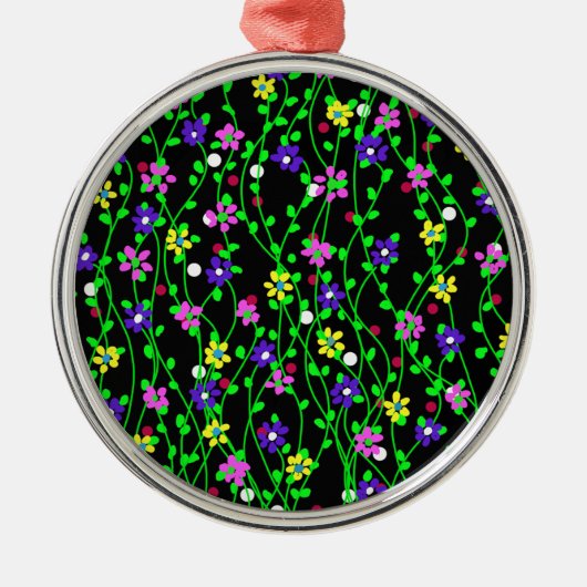 Spring Floral Art Metalen Ornament (Voorkant)