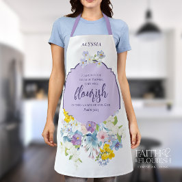 Spring Floral Bible Verse Elegant Gepersonaliseerd Schort