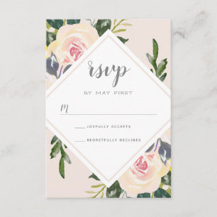 Spring Floral Blush Kaart RSVP-weddenschap