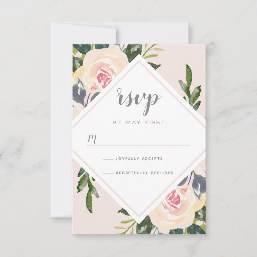 Spring Floral Blush | Kaart RSVP-weddenschap (Voorkant)