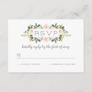 Spring Floral Blush   Kaart RSVP-weddenschap