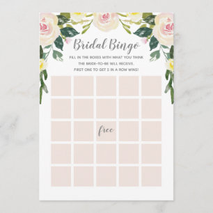 Spring Floral Blush Vrijgezellenfeest Bingo Game K Kaart