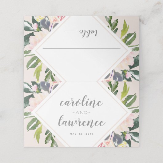 Spring Floral Blush | Weddenschap met gevouwen zoe (Buitenkant ongevouwen)