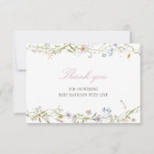 Spring Floral Border Baby shower Bedankkaart (Voorkant)
