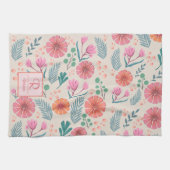 Spring Floral Botanical Pattern Kitchen Towel Theedoek (Horizontaal)