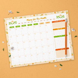 Spring Floral Bouquet Monthly Monday Start Planner Notitieblok