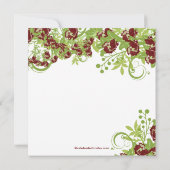 Spring Floral Bridal Shower Invitation Bourgundy Kaart (Achterkant)