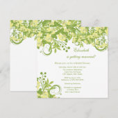 Spring Floral Bridal Shower Invitation Yellow Kaart (Voorkant / Achterkant)