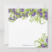 Spring Floral Bridal Shower Paars Kaart (Achterkant)