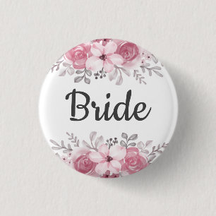 Spring Floral bride bruiloft Button