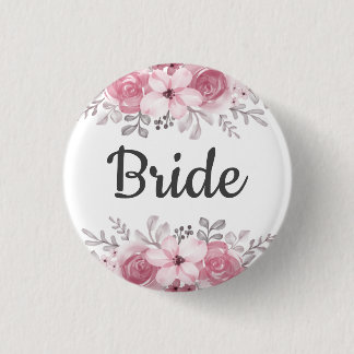 Spring Floral bride bruiloft Button