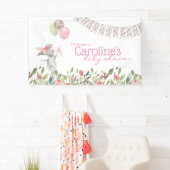 Spring Floral Bunny Baby shower Banner (Insitu)
