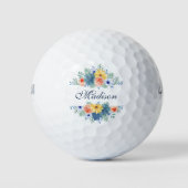 Spring Floral Chic Moderne gepersonaliseerde naam Golfballen (Voorkant)