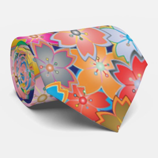 Spring Floral Design Stropdas (Opgerold)