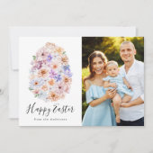 Spring Floral Easter Egg Foto Feestdagenkaart (Voorkant)