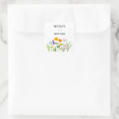 Spring floral elegante Wedding Square Sticker (Tas)