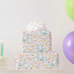 Spring Floral en fietspatroon Cadeaupapier