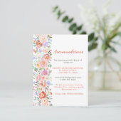 Spring Floral Flowers Wedding Accommodatie kaart (Staand voorkant)