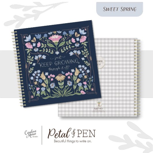 Spring Floral Folk Journal Notitieboek met citaat