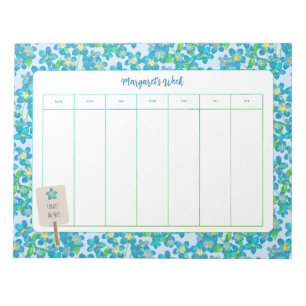 Spring Floral Forget Me Not Weekly Planner Notitieblok