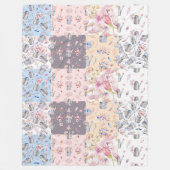 Spring Floral Garden Patchwork Fleece Blanket (Voorkant)