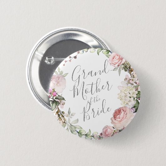 Spring Floral Grandmoeder van de Bride Button (Voorkant /achterkant)