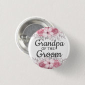 Spring Floral grandpa van de groom Button (Voorkant /achterkant)