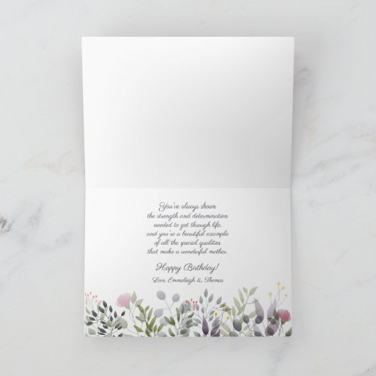 Spring Floral Happy Birthday Mam Kaart (Binnen)